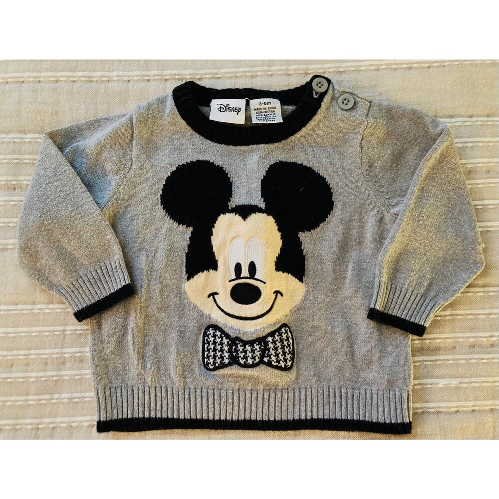 Disney Mickey Mouse Gray Sweater Size 3-6m